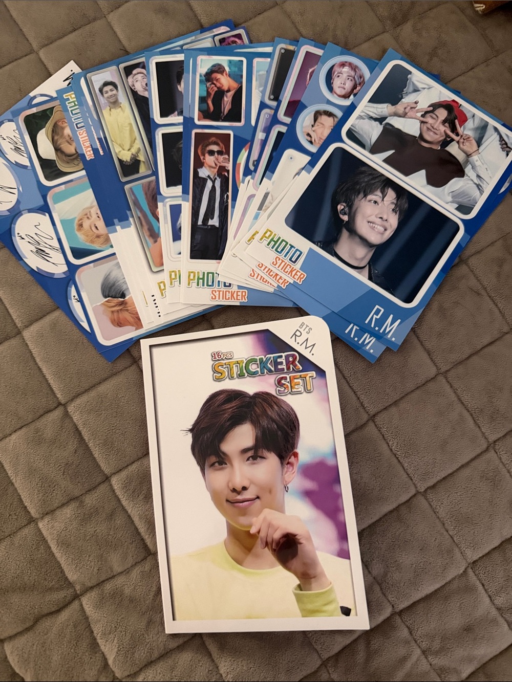 RM Photo Sticker 16 sheet  Set - Blue & White Card Pack